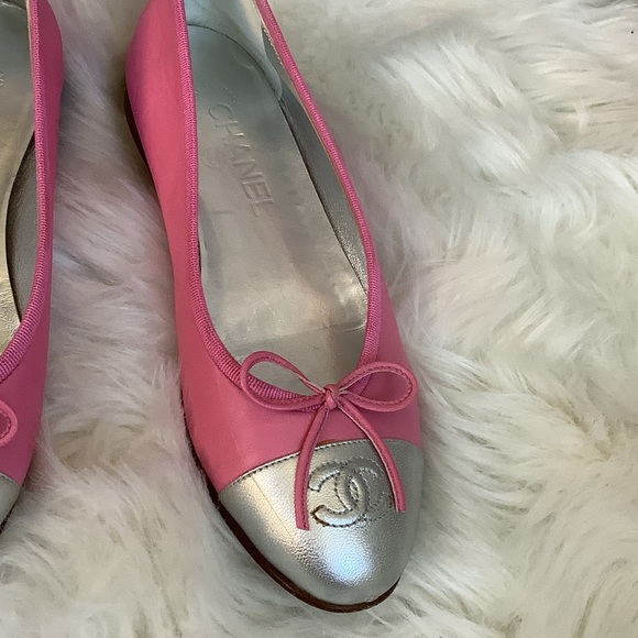 Chanel Pink and Silver Flats - Picture 2 of 6